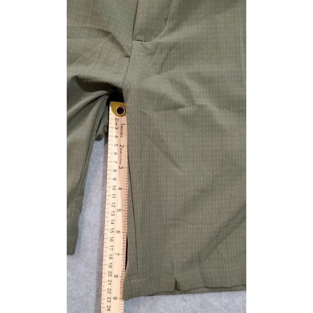 Greg Norman Men's Stretch Shorts Green,‎ Polyester/Spandex, Size 34